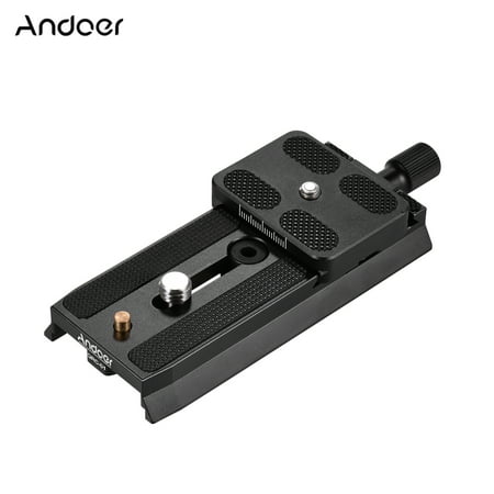 

Andoer QRC-01 Quick Release Plate QR Plate Aluminum Alloy with 1/4 Inch & 3/8 Inch Screws Compatibel with Manfrotto 501HDV/701HDV/503HDV/577/519/561/Q5