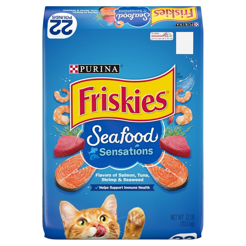 Purina Friskies Dry Cat Food, Seafood Sensations 22 lb. Bag Walmart