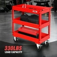 thumbnail image 2 of DNA Motoring 330lbs. 3-Layer Steel Warehouse Garage Office Rolling AV Media Cart w/ Casters, 2 of 7