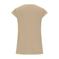 thumbnail image 5 of Wiyuqeen Summer Cap Sleeve Tops for Women Basic Solid Color V Neck Short Sleeve Shirts Trendy Loose Casual Going Out Blouses S-XL, 5 of 6