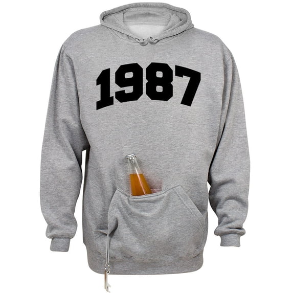1987 College Style Beer Holder Tailgate Hoodie Sweatshirt Unisex 2X-Large Oxford