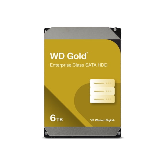 Western Digital 6TB Gold Enterprise Class Internal Hard Drive - 7200 RPM Class, SATA 6 Gb/s, 256 MB Cache, 3.5" - WD6003FRYZ