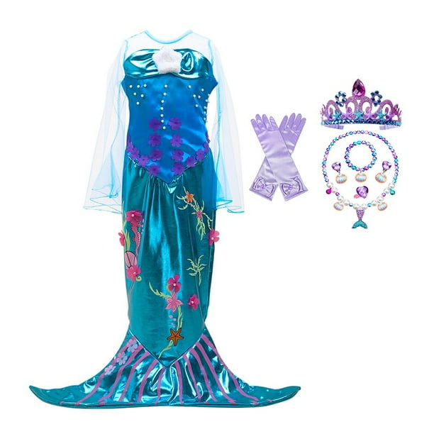 Disfraz de princesa Sirenita para ninas vestido para ninos Cosplay de Ariel carnaval ropa de fiesta de cumpleanos para ninos verano zhangmengya unisex Walmart en linea