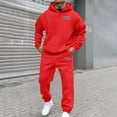 thumbnail image 1 of HUITKMM Hoodies for Men Pullover Men's and Women's Autumn and Winter Fashion Casual Letter Printed Sports Long Sleeved Hoodie Set 4265, 1 of 3