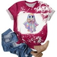 thumbnail image 6 of Women Graphic Tees Cartoon Printed Round Neck Short Sleeve T Shirt Halloween T Shirt Tops, 6 of 6