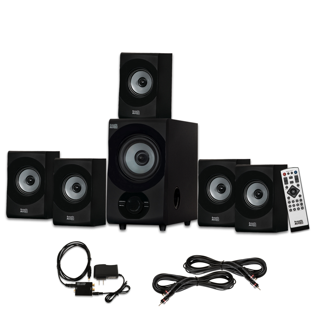 Acoustic Audio AA5172 Home 5.1 Bluetooth Speaker System with Optical
