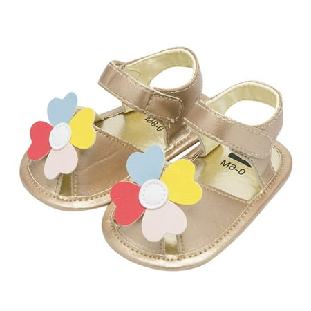 

Girls Floral Shoes First Walkers Shoes Summer Toddler Flower Flat Sandals