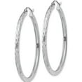 thumbnail image 2 of Sterling Silver Rhodium-Plated 2.5mm Diamond-Cut Hoop Earrings (41 X 39) Made In Mexico qe4475, 2 of 5