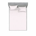 thumbnail image 2 of Ambesonne Floral Fitted Sheet & Pillow Sham Set, Contiguous Flowers Lines, Twin, Pale Pink and White, 2 of 3