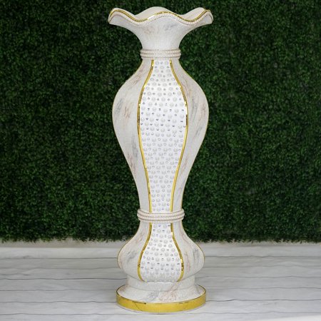 Balsacircle Gold And White 48 Tall Mirror Mosaic Pearl Wedding