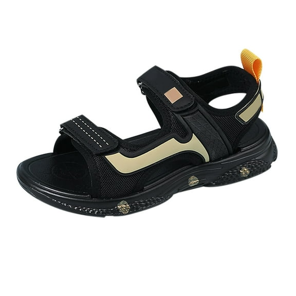 Otqutp Teen Boys Athletic Sports Sandals Adjustable Straps Hiking Beach Sandals for Boys Open-Toe Shoes with Rubber-Soled