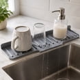 thumbnail image 4 of Silicone Faucet Splash Guard, Sloped Drainage Mat with Water Catcher, Non Slip Sink Mat for Kitchen Counter and Bathroom Vanity, 4 of 7