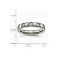 thumbnail image 6 of Titanium Polished Criss Cross Grooved CZ Ring Size: 7; for Adults and Teens; for Women and Men, 6 of 6