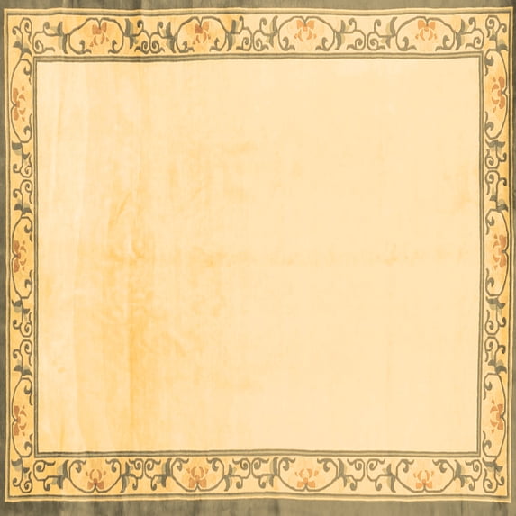 Ahgly Company Indoor Square Solid Brown Modern Area Rugs, 7' Square