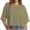 Khaki green, variant on Women Round Neck Cropped T Shirts Soft Short Sleeve Boxy Tee Casual Athletic Gym Yoga Tops