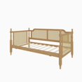 thumbnail image 2 of Velmero Traditional Style Rattan Twin Size Daybed Frame with Twin Size Trundle for Limited Space, Guest Room, No Box Spring Needed,Walnut, 2 of 16
