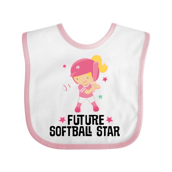 Inktastic Future Softball Star Girl Girls Baby Bib