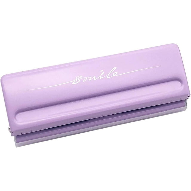 Perforadora de 6 orificios para inserciones de agenda personal A5 de bolsillo: diámetro de orificio de 5,5 mm (rosa)