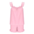 thumbnail image 6 of Womens Pajamas Set 2 Piece Ruffle Pjs Comfy Tank Tops and Shorts Sleepwear Casual Loose Comfy Summer Outfits, 6 of 7