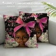 thumbnail image 3 of ONETECH African American Black Girl Home Decorative Throw Pillow Cover, I am Kind Inspirational Quotes Cushion Case for Girls Kids, Bedroom Nursery Sofa Couch Decors Baby Shower Decoration Gifts, 3 of 5