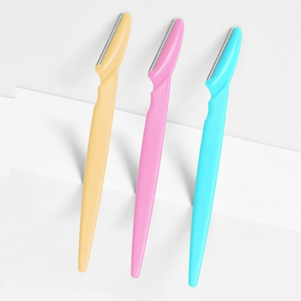 Paquete de 3 cuchillas de afeitar para cejas cuchillo para el vello facial removedor de maquillaje herramientas de maquillaje recortadora maquinilla de afeitar juego de depiladora mas afilada TUNC Sen...