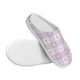 thumbnail image 3 of Haiem Floral Purple Buffalo Plaid Print Women's Fuzzy Memory Foam House Slipper Cozy Home Footwear Non-slip Winter Slippers-40/41, 3 of 7