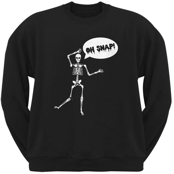 Halloween Oh Snap Skeleton Black Adult Sweatshirt - 2X-Large