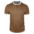 thumbnail image 5 of GEWSEY Mens Short Sleeve Shirts Casual Cotton Summer Slim Fit Waffle T-Shirts (Coffee, L), 5 of 7