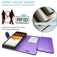 thumbnail image 4 of CoverON Alcatel Apprise Phone Case / Glimpse / Volta Wallet Case, RFID Blocking Vegan Leather 6x Card Slot Holder Cover Flip Folio Phone Pouch, Purple, 4 of 6