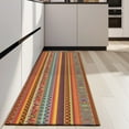 thumbnail image 4 of Orange Ethnic Stripe Pattern Kitchen Rug Mat,Kitchen Runner Rugs Non Skid Washable,Decorative Kitchen Floor Mats for Kitchen,Sink,Laundry,17"X47", 4 of 5