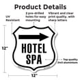 thumbnail image 2 of Hotel Spa Right 12 inch X 12 inch Shield-Shaped Rust-Free Aluminum Metal Sign Weather Resistant Made in the USA, 2 of 6