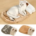 thumbnail image 2 of Plush Pet Sleeping Bag Bed for Indoor Cats and Small Puppies, 360 Windproof Warm Burrow Cave with Foldable Mat, Brown Grey 17.3x14.6 and 21.3x17.7 Inch for Travel Crate Car Seat, 2 of 10