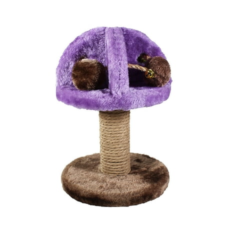 Penn-Plax - Duplex Center Sisal Cat Scratching Post & Multiple Swatting Toys, Small Purple