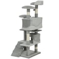 thumbnail image 1 of CoSoTower 53" Cat Tree Scratching Large Kitten Play House Multi-Level Activity Center Pet Furniture, Grey, 1 of 7