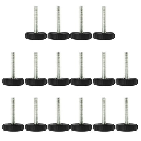 M8 x 50 x 40mm Furniture Glide Leveling Feet Adjustable Leveler Floor Protector for Furniture Table Leg 16pcs