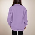 thumbnail image 4 of Povozer Women's Casual Oversized Half Zip Sweatshirts Long Sleeve Solid Color Pullover Jackets(Purple,L), 4 of 5