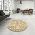 thumbnail image 3 of Ahgly Company Indoor Square Abstract Metallic Gold Abstract Area Rugs, 5' Square, 3 of 6
