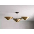 thumbnail image 2 of 1950's Mid Century Antique Simms 3 Light Flush Mount Italian Modern Chandelier, 2 of 4