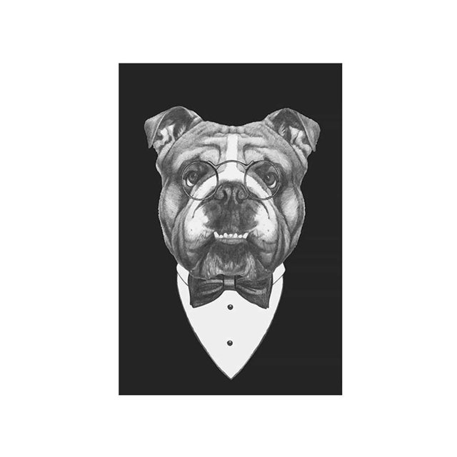 Kearding Moda Animales Perro Gato Vintage Pared Arte Lienzo Pintura Cartel Póster Artesanía No.08 40*60cm Kearding JJ13190-24