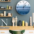thumbnail image 7 of Wall Clock 10 Inch Haze Blue White Round Silent Decorative Wall Clocks Battery Operated for Living Room Bedroom Kitchen Classroom Decor, Abstract Modern Brush Stroke,Small, 7 of 7