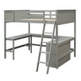 thumbnail image 6 of imerelez Full size Loft Bed with Shelves and Desk, Wooden Loft Bed with Desk - Gray, 6 of 9