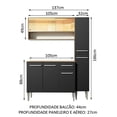 thumbnail image 3 of Cocina Integral Madesa 137cm Marrón/Negro Emilly Art, 3 of 10