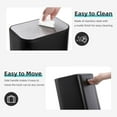 thumbnail image 4 of Stainless Steel Trash Can with Lid – 3.2 Gallon Step-On Garbage Bin with Soft-Close, Removable Inner Bucket – Compact Rectangular Wastebasket for Kitchen, Bathroom, Office, 4 of 7
