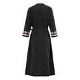 thumbnail image 4 of Aislor Girls Kids Muslim Islamic Abaya Long Sleeve Zipper Gown Middle East Girls Maxi Dress Black 150, 4 of 7