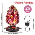 thumbnail image 5 of LUJII Pine Cone Shaped Hand Blown Glass Hummingbird Feeder for Outdoors Hanging, Rust Proof & Leak Proof, 25 fl.oz, Unique Gift for Bird Lover, Garden & Backyard Decor, Purple, 5 of 7