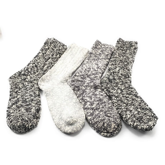Weatherproof Boot Crew Socks for Womens,Warm,Soft Cotton Blend,Show Size 5-9.5 (4 Pack_ (Black-Grey-Navy-Black, 4)