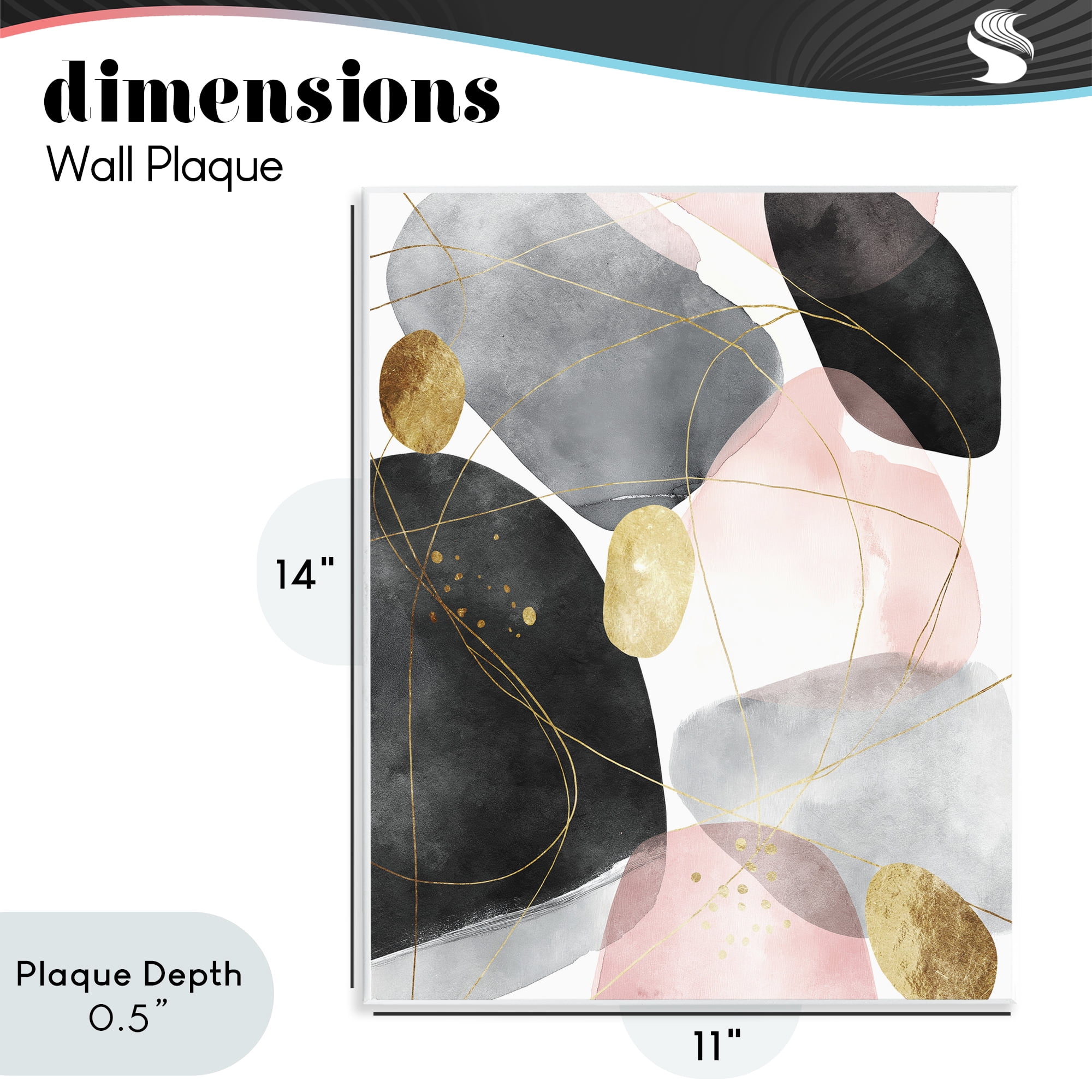 Stupell Industries Gilded Echoes Shapes Wall Plaque Art, design by Svetlana Aleynikova