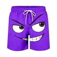 thumbnail image 4 of Men Novelty Emoji Beach Shorts - Loose Comfortable 3D Face Pattern Trousers With Vivid Graphics, Hip Hop Trendy Style Gym Shorts For Summer Trip & Street Outfit Look, 4 of 4