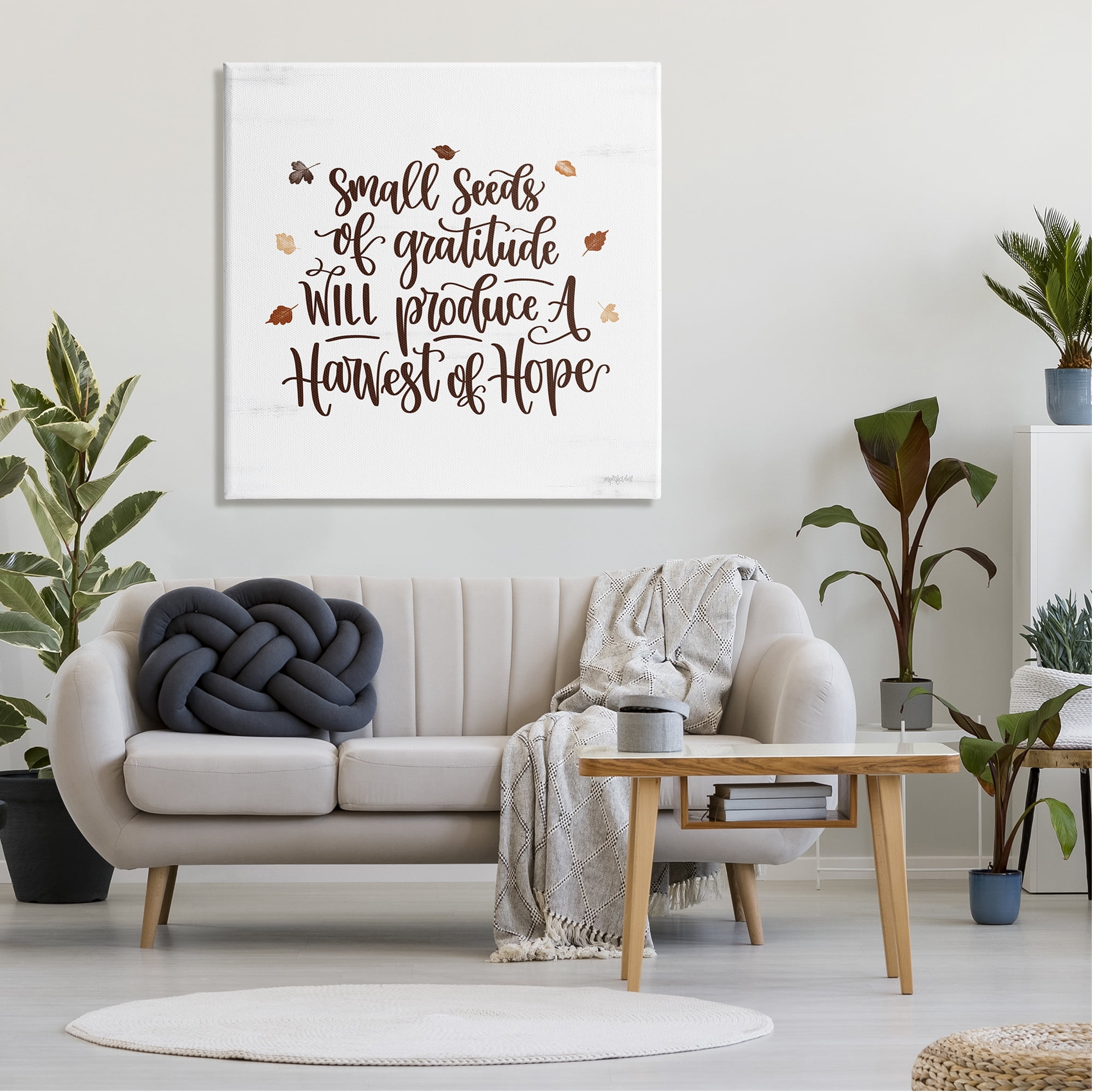 Stupell Industries Harvest of Hope Phrase Inspirational Painting Gallery Wrapped Canvas Print Wall Art, 36 x 36