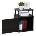Furinno JAYA Black End Table, Utility Design with Storage Compartment